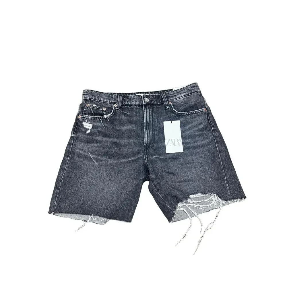 ZARA Black Denim Shorts‎